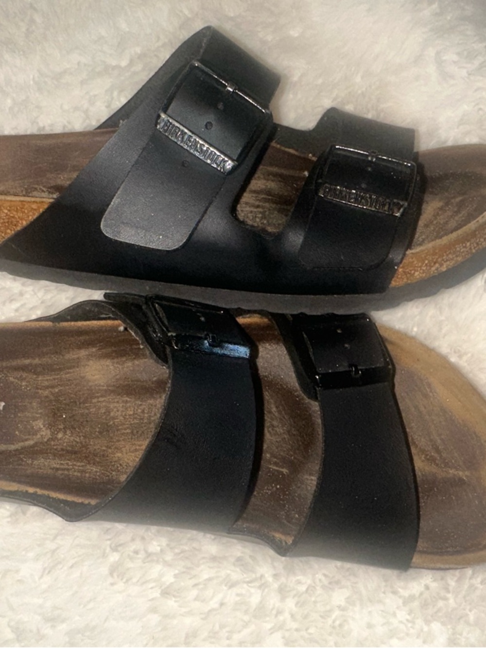 BIRKENSTOCK Black Double-Strap Slide Sandals - Picture 2 of 7